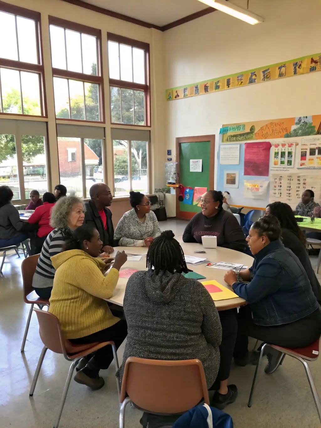 A picture of a community meeting discussing the preservation of a local historic site, emphasizing HISTORIC HOMES' commitment to community involvement.